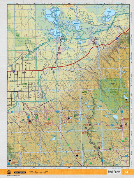 SKSK74 Wall Map - Red Earth - Backroad Maps