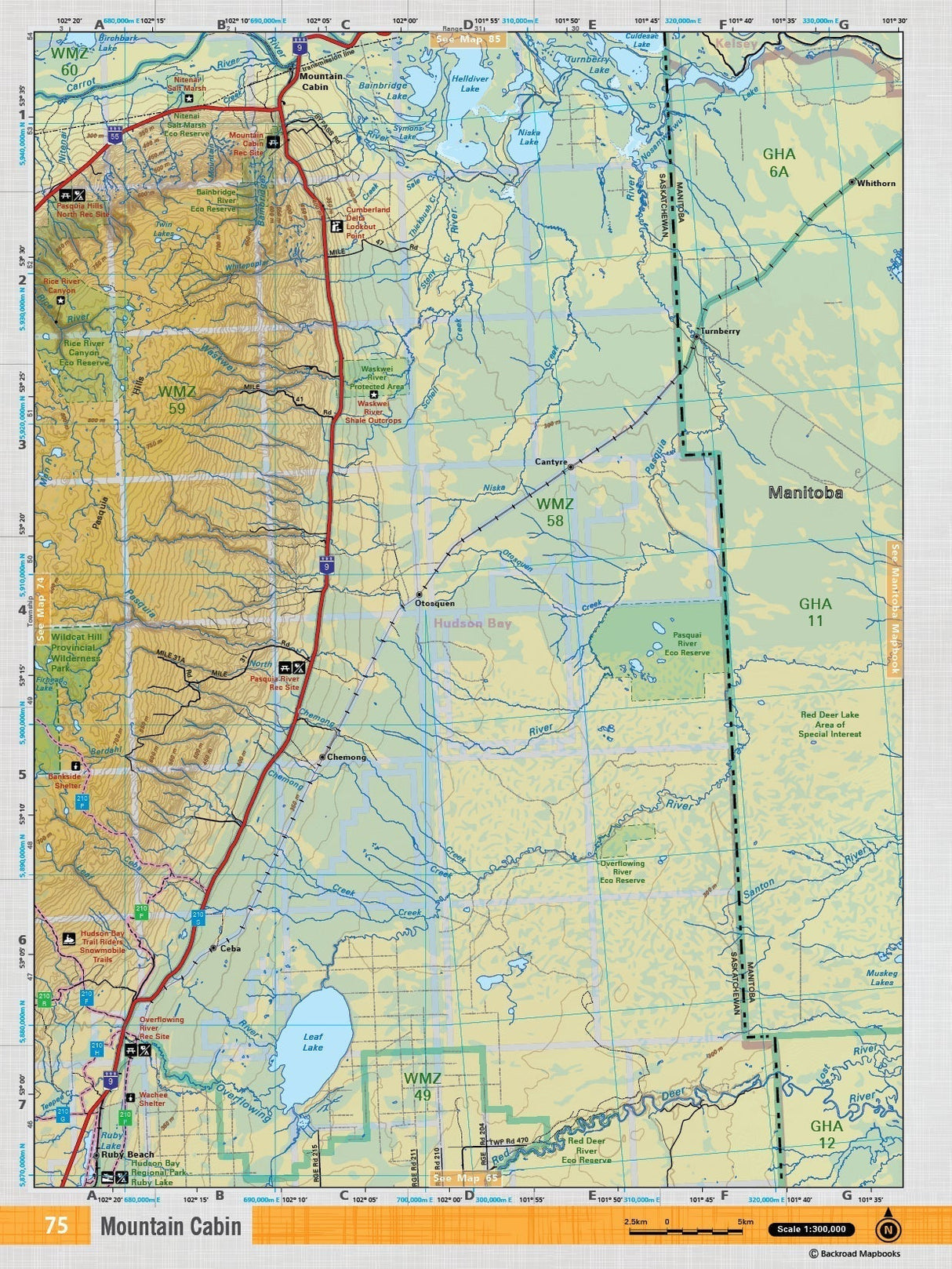 SKSK75 Wall Map - Mountain Cabin - Backroad Maps