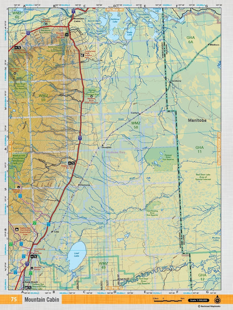 SKSK75 Wall Map - Mountain Cabin - Backroad Maps