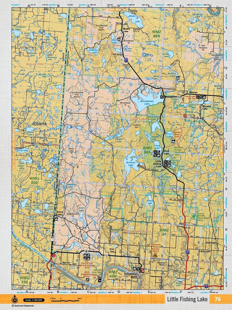 SKSK76 Wall Map - Little Fishing Lake - Backroad Maps