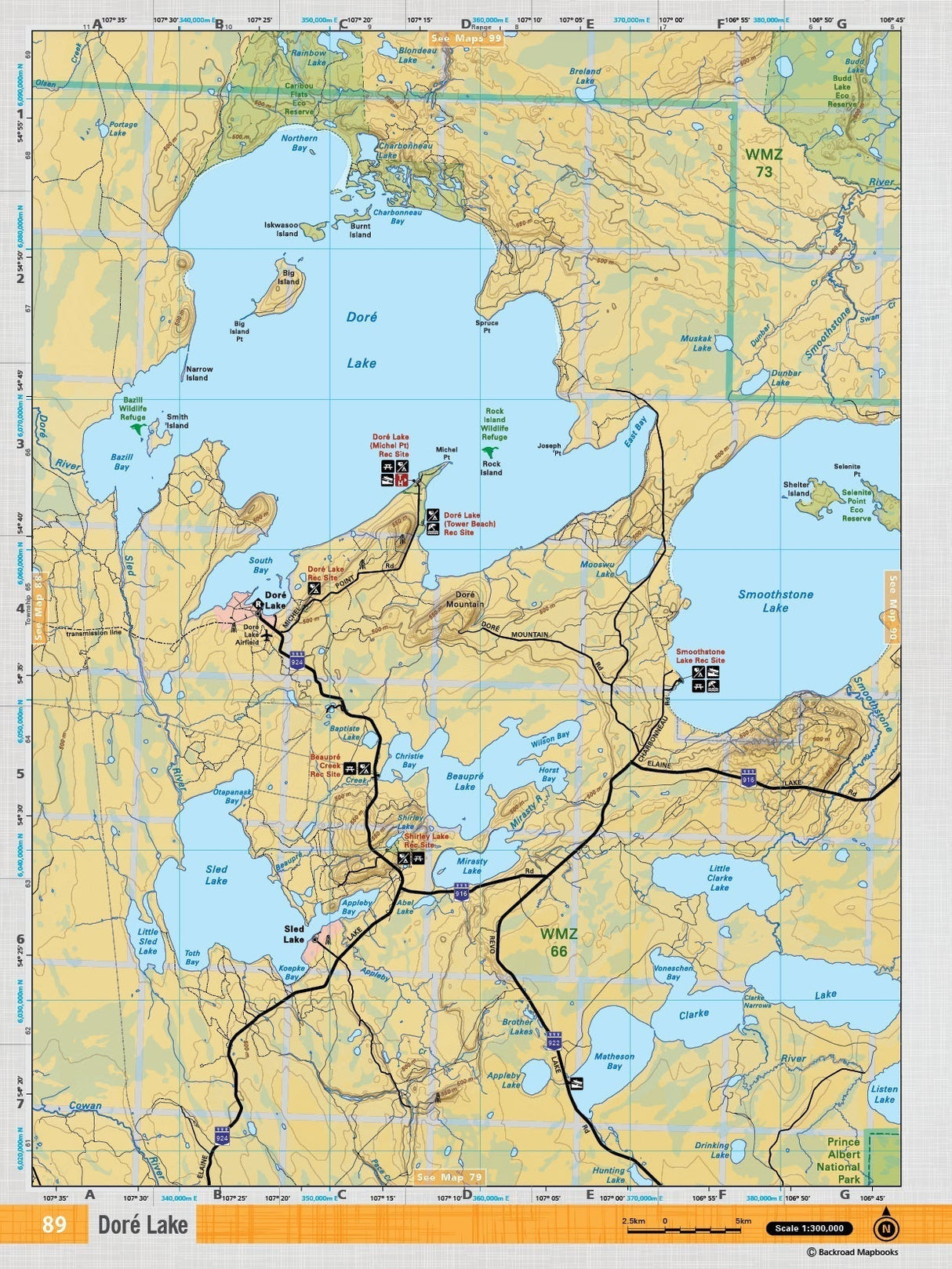 SKSK89 Wall Map - Dore Lake - Backroad Maps