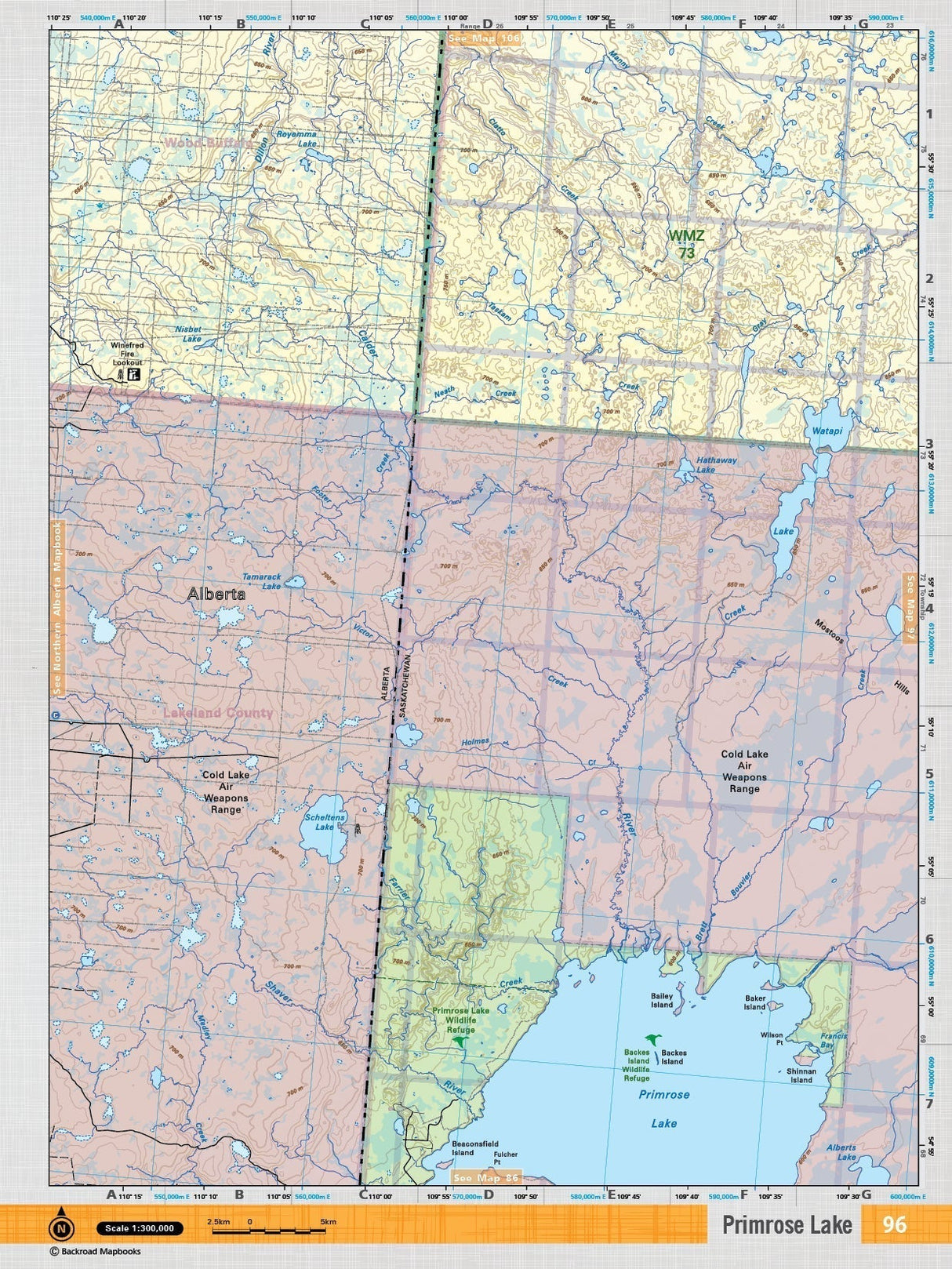 SKSK96 Wall Map - Primrose Lake - Backroad Maps
