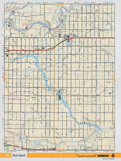 SOAB15 Wall Map - Bow Island - Backroad Maps