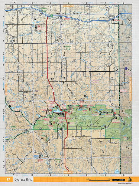 SOAB17 Wall Map - Cypress Hills - Backroad Maps