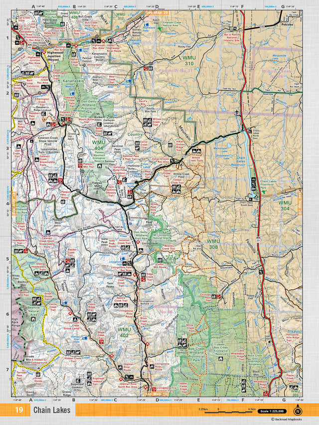 SOAB19 TOPO Map - Chain Lakes - Backroad Maps
