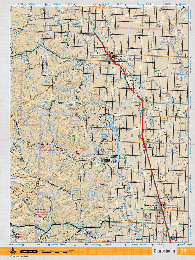 SOAB20 Wall Map - Claresholm - Backroad Maps