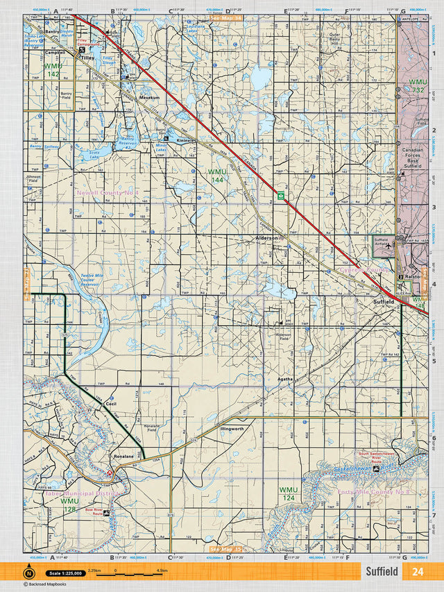 SOAB24 Wall Map - Suffield - Backroad Maps