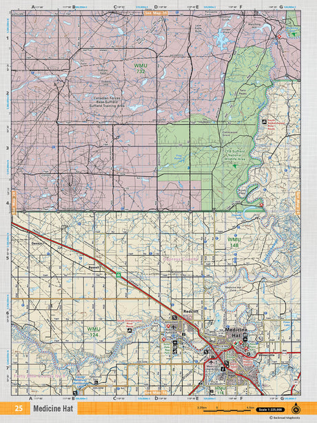 SOAB25 Wall Map - Medicine Hat - Backroad Maps