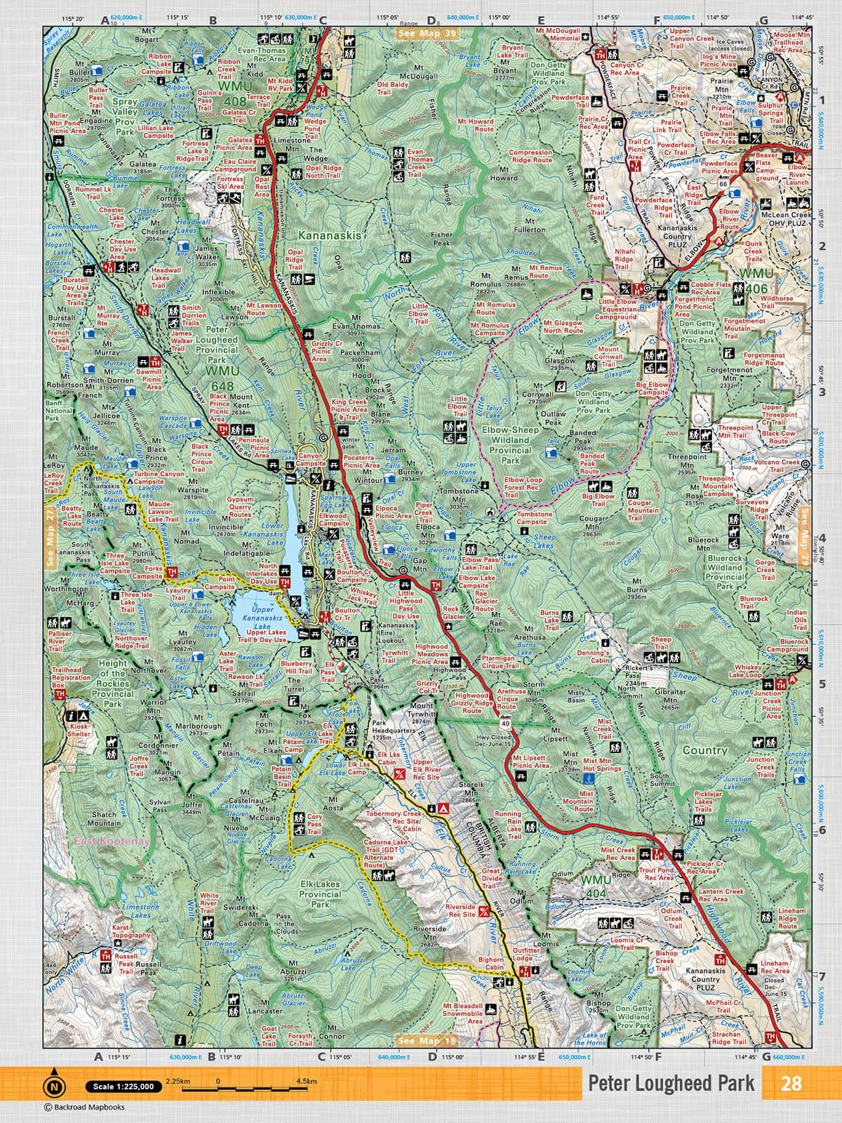 SOAB28 TOPO Map - Peter Lougheed Park - Backroad Maps