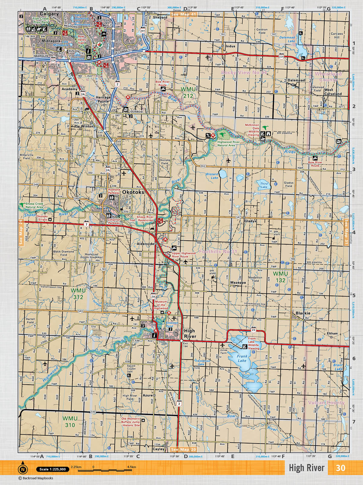 SOAB30 TOPO Map - High River - Backroad Maps