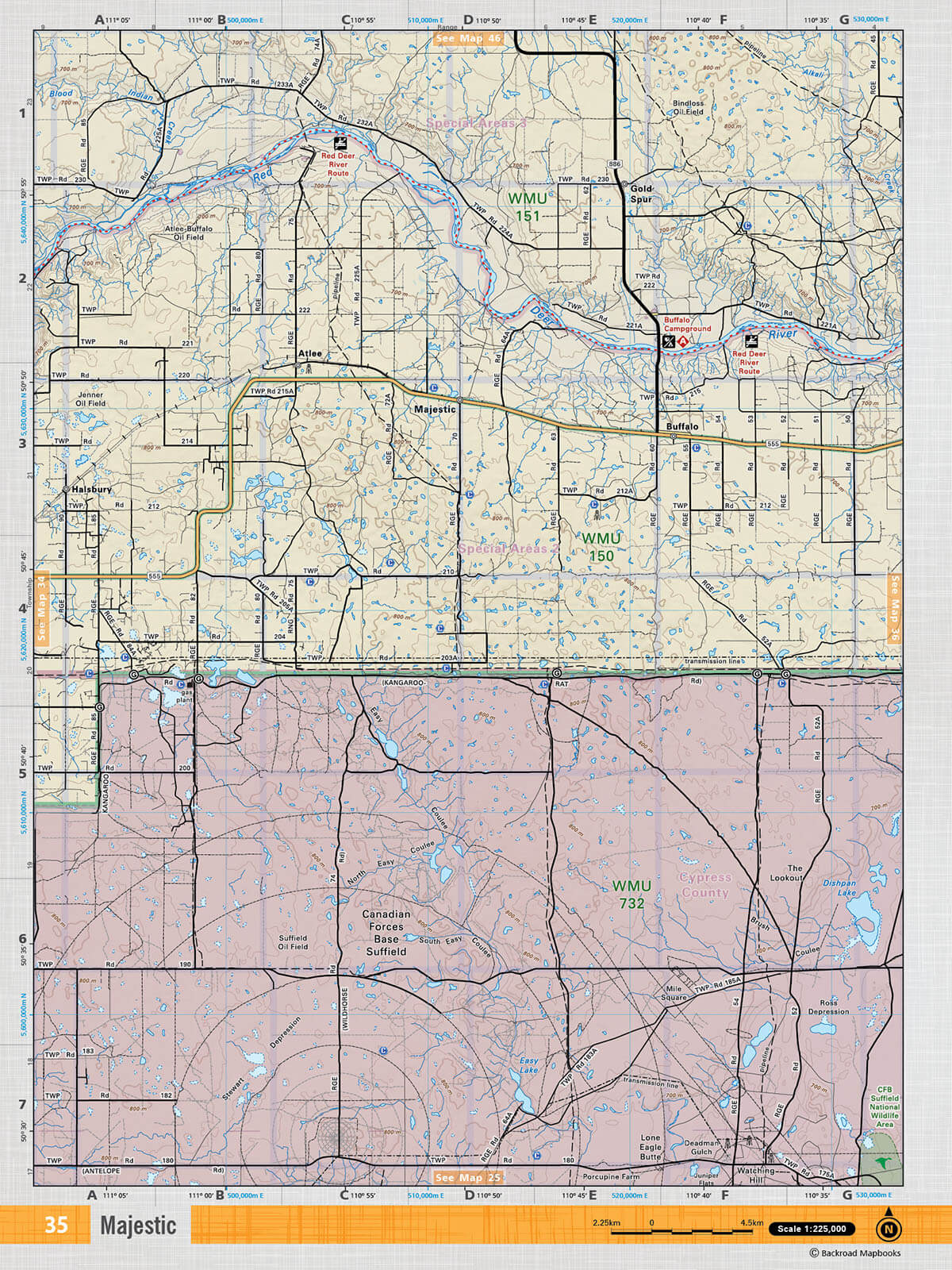 SOAB35 Wall Map - Majestic - Backroad Maps