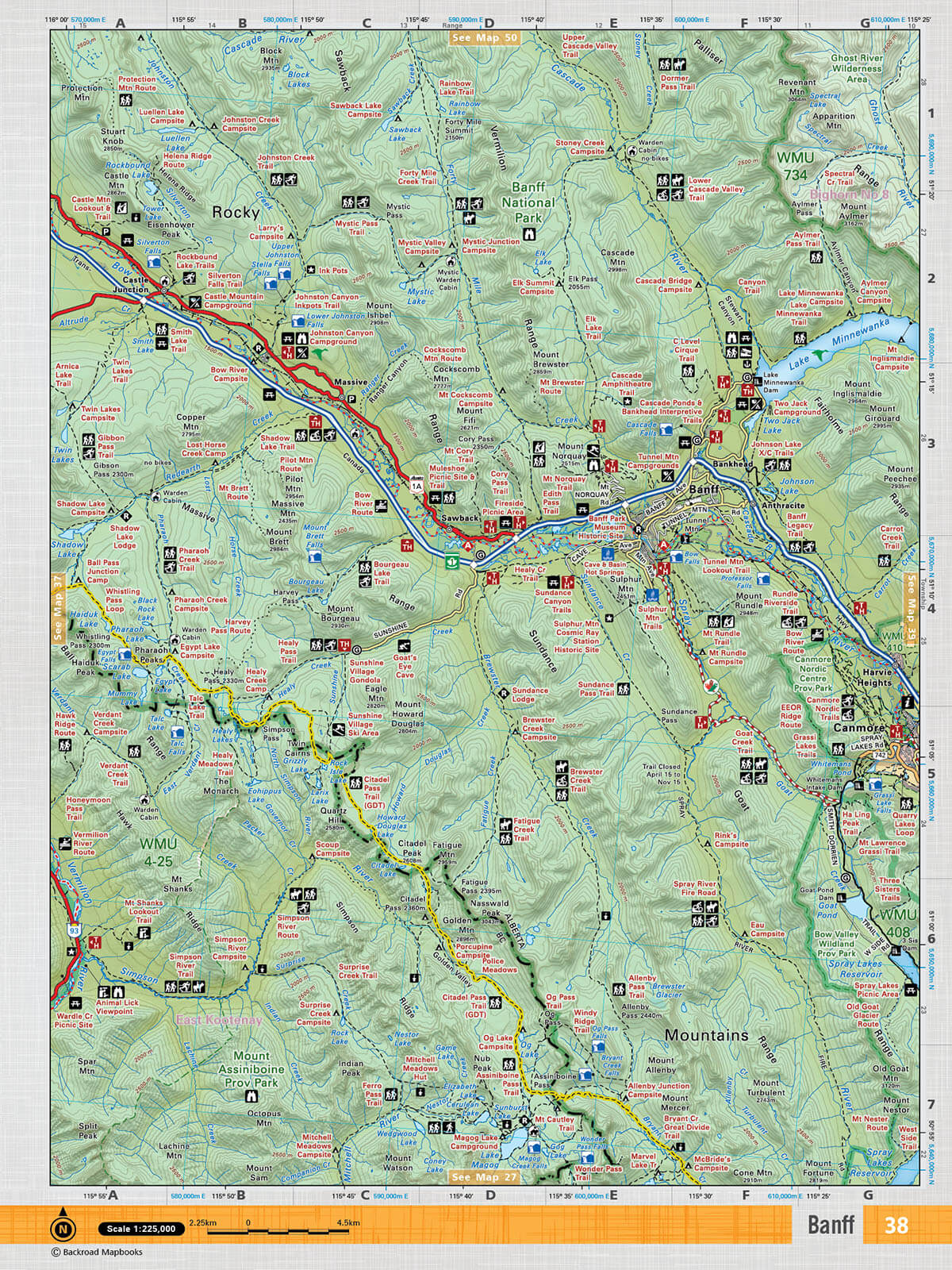 SOAB38 TOPO Map - Banff - Backroad Maps