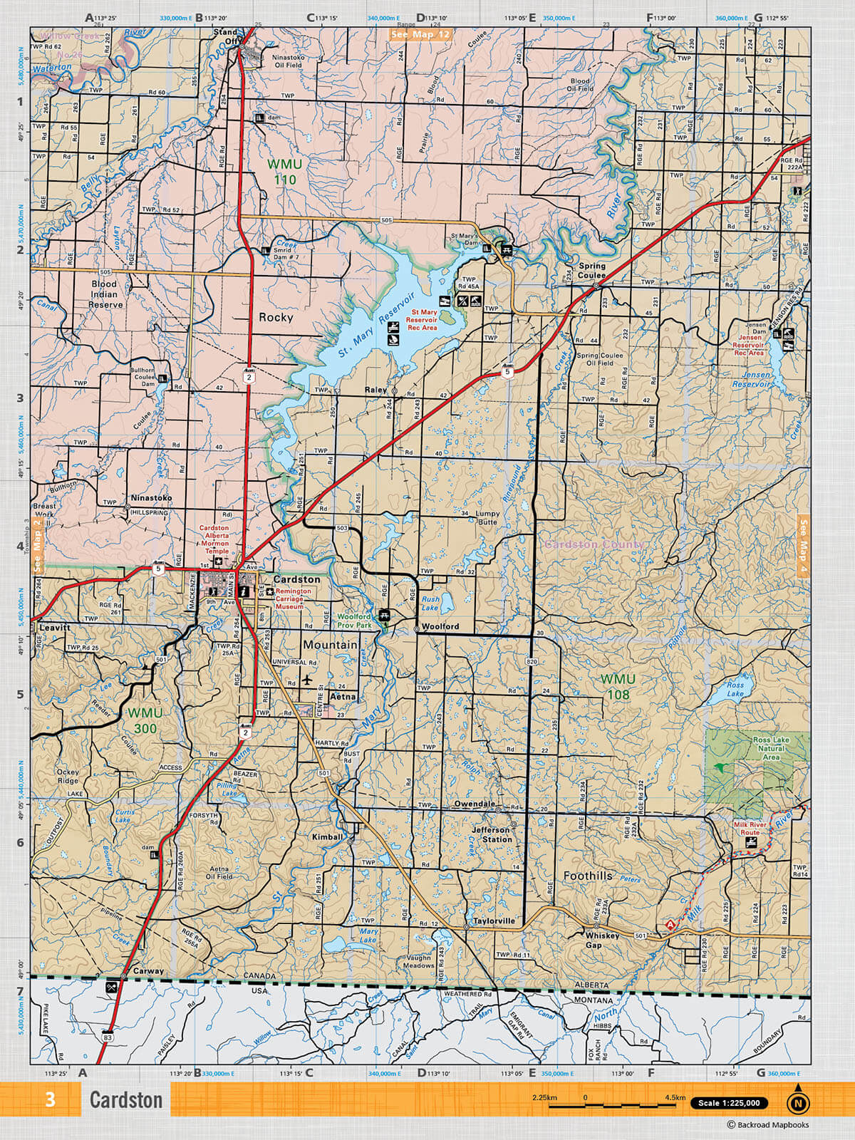 SOAB3 TOPO Map - Cardston - Backroad Maps