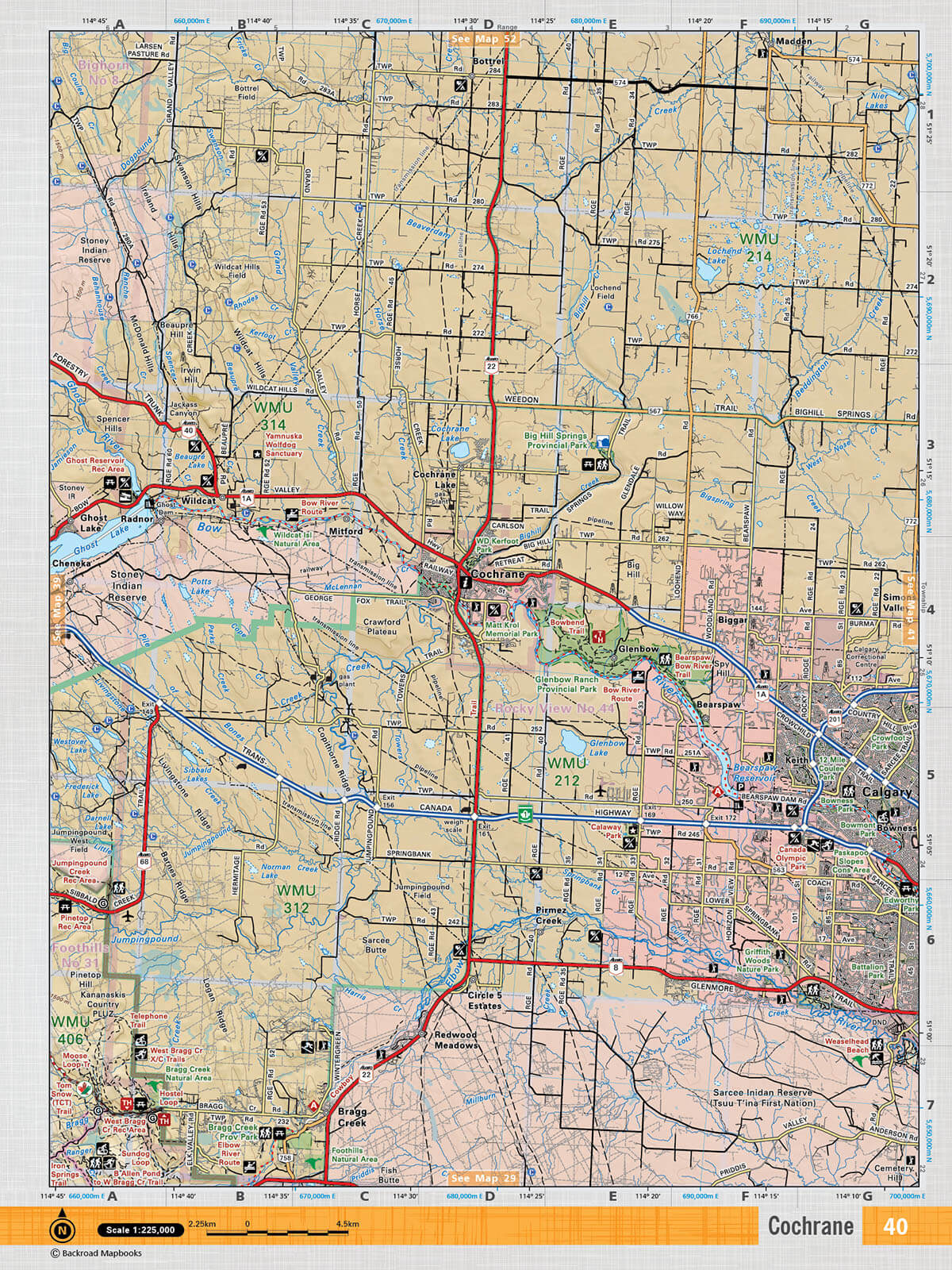 SOAB40 Wall Map - Cochrane - Backroad Maps