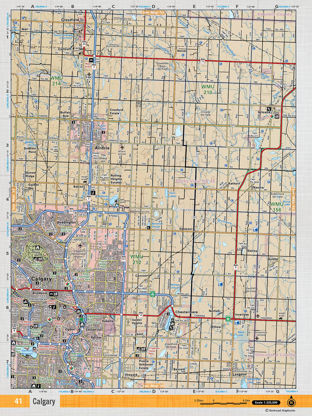 SOAB41 TOPO Map - Calgary - Backroad Maps