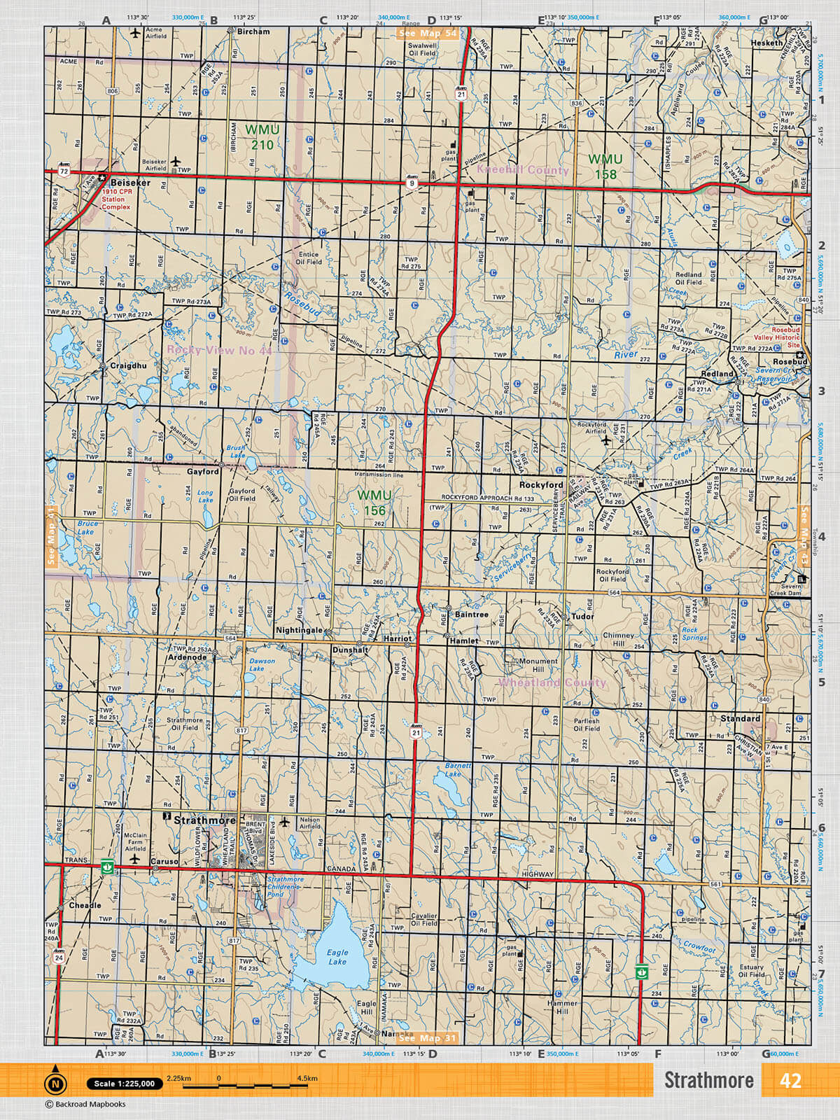 SOAB42 Wall Map - Strathmore - Backroad Maps