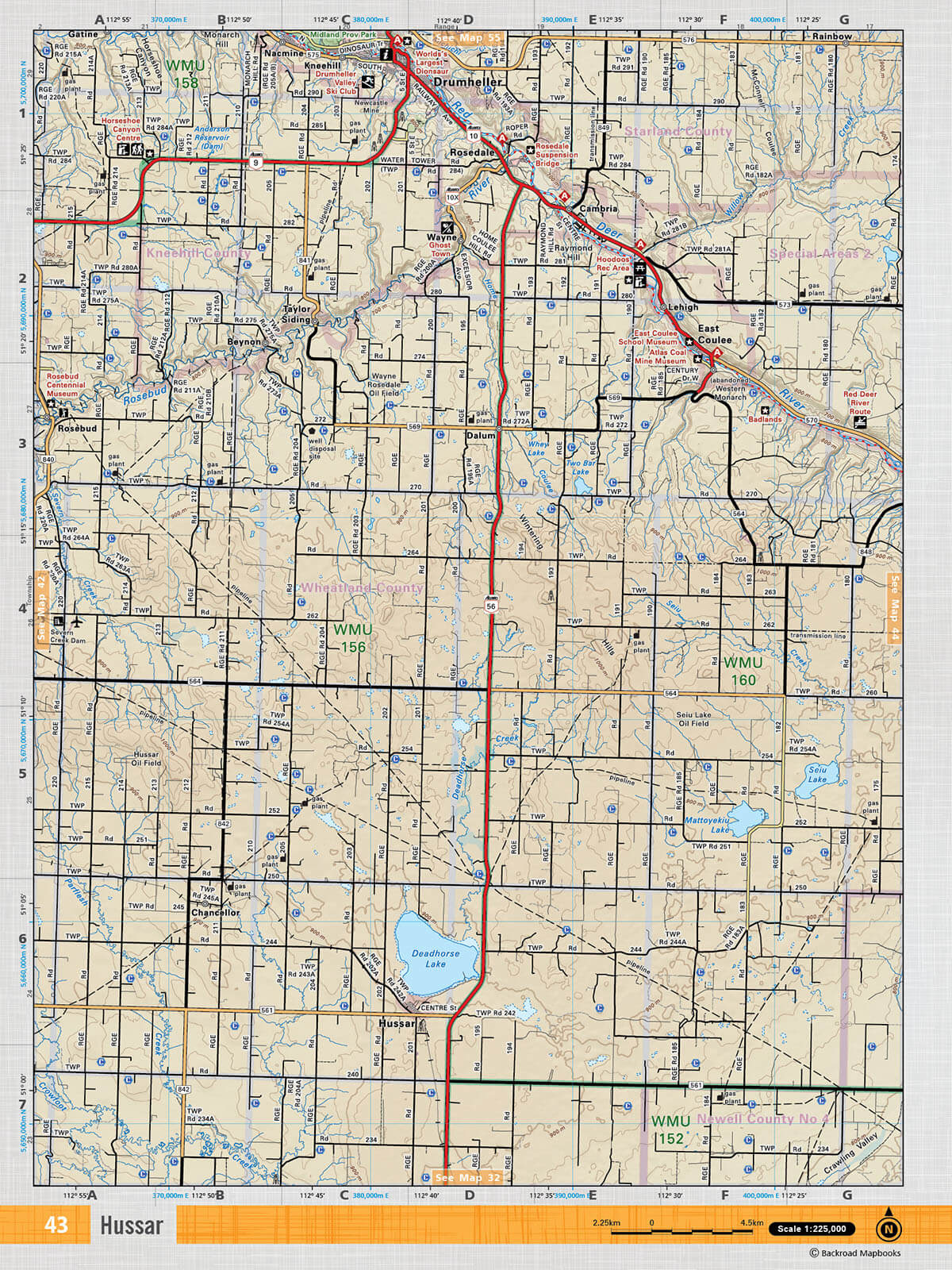 SOAB43 TOPO Map - Hussar - Backroad Maps