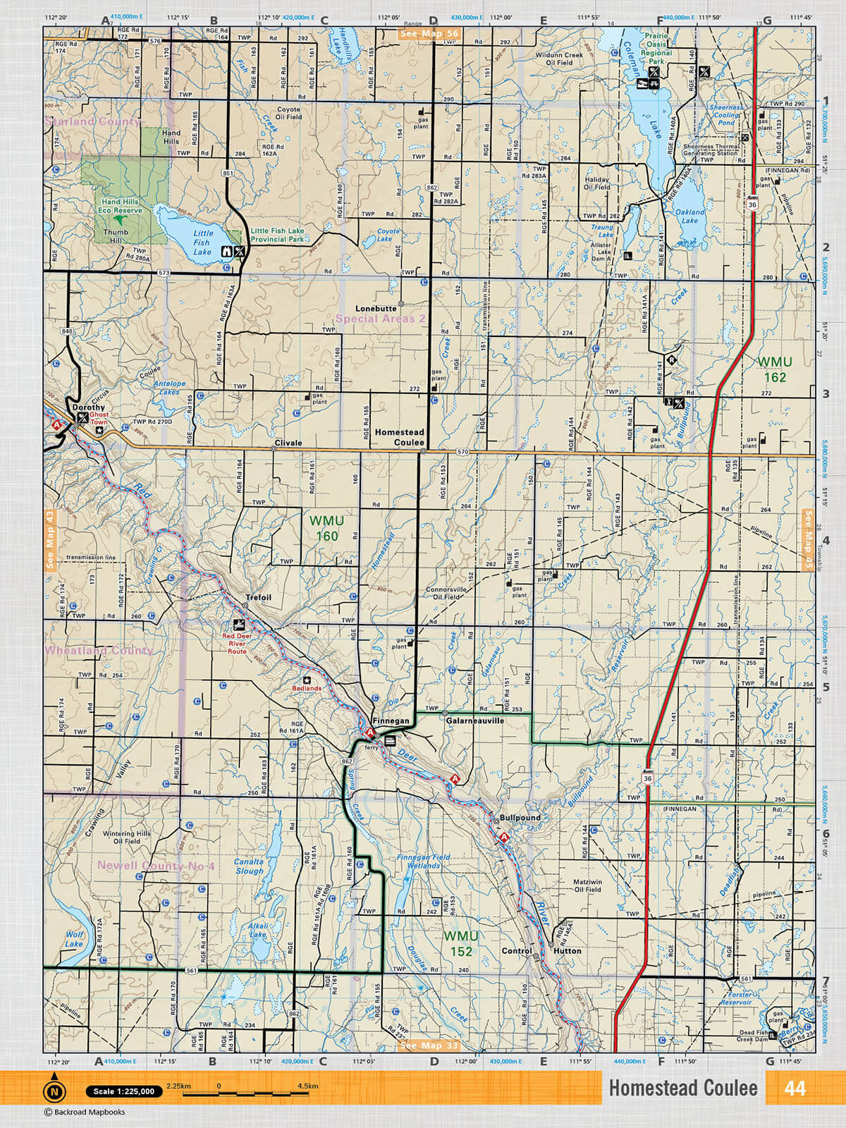 SOAB44 Wall Map - Homestead Coulee - Backroad Maps