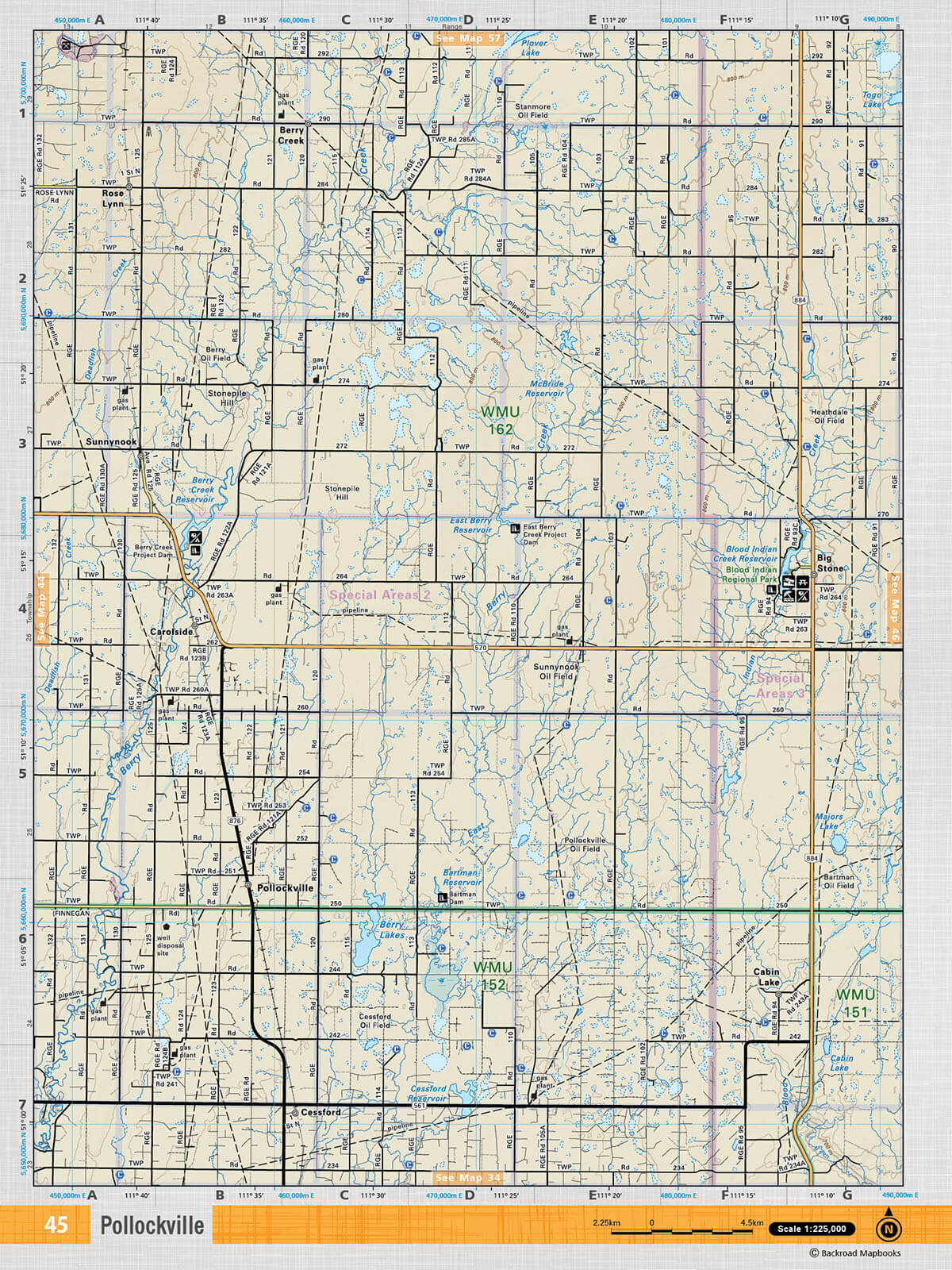 SOAB45 Wall Map - Pollockville - Backroad Maps