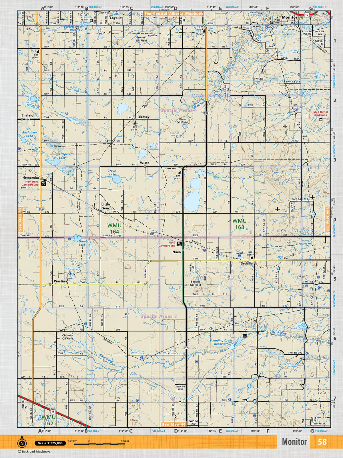 SOAB58 Wall Map - Monitor - Backroad Maps