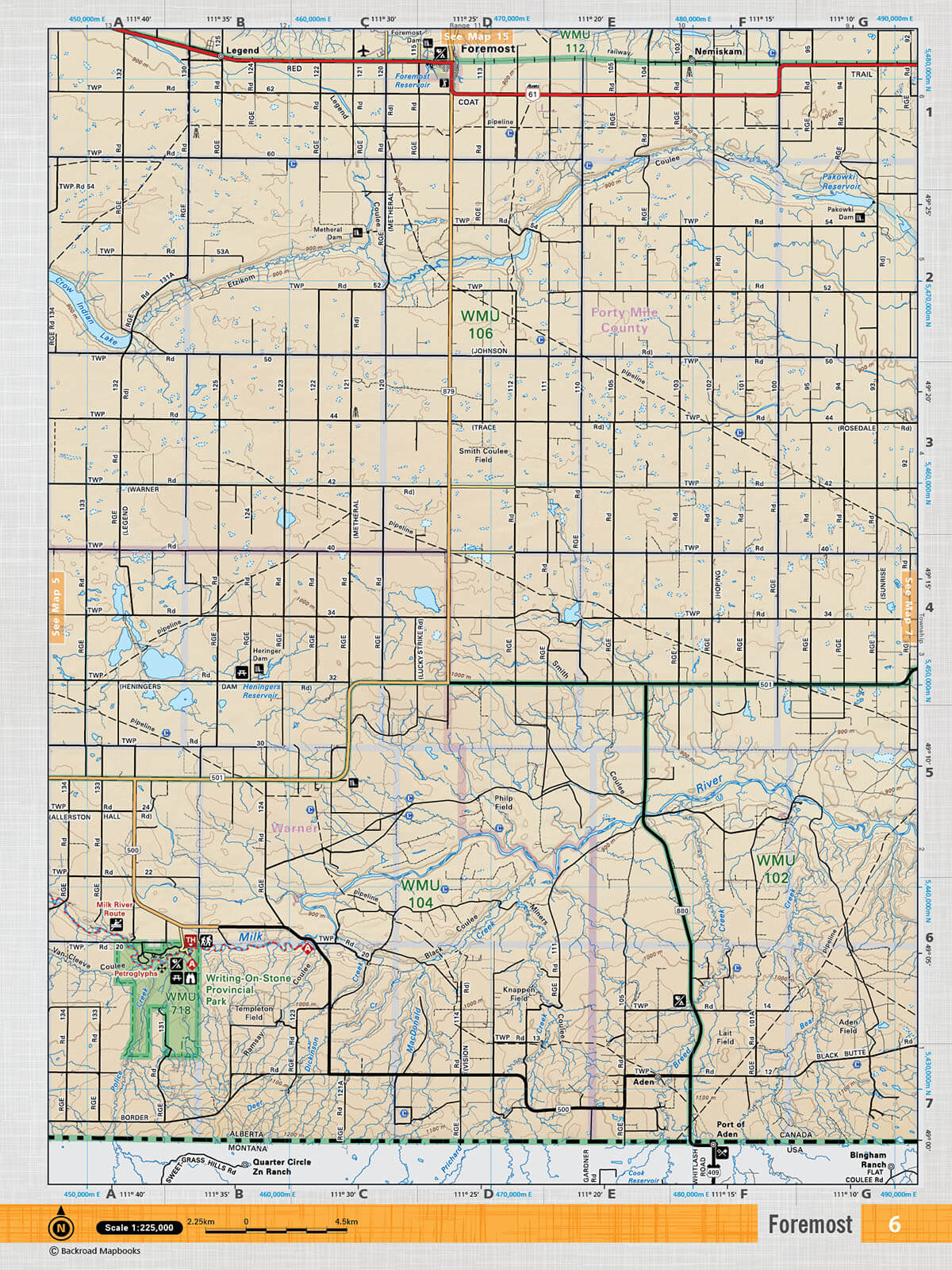 SOAB6 TOPO Map - Foremost - Backroad Maps
