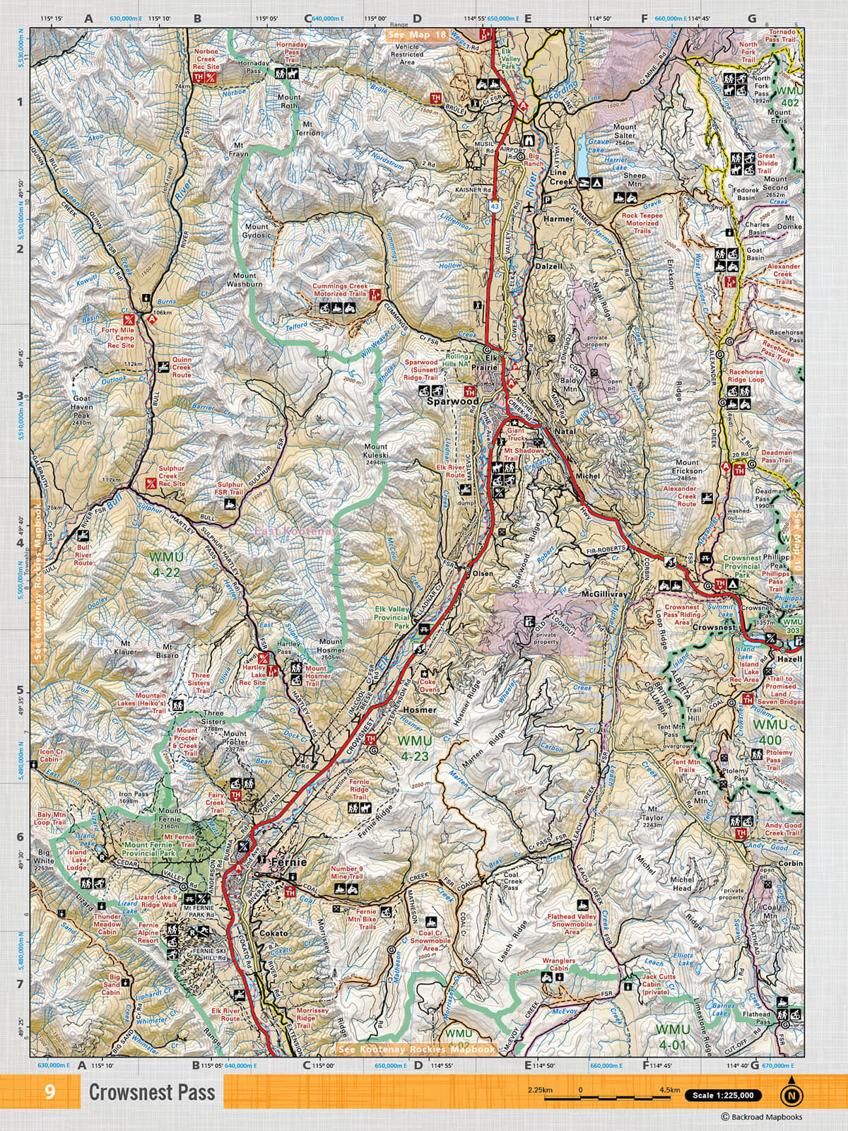 SOAB9 TOPO Map - Crowsnest Pass - Backroad Maps