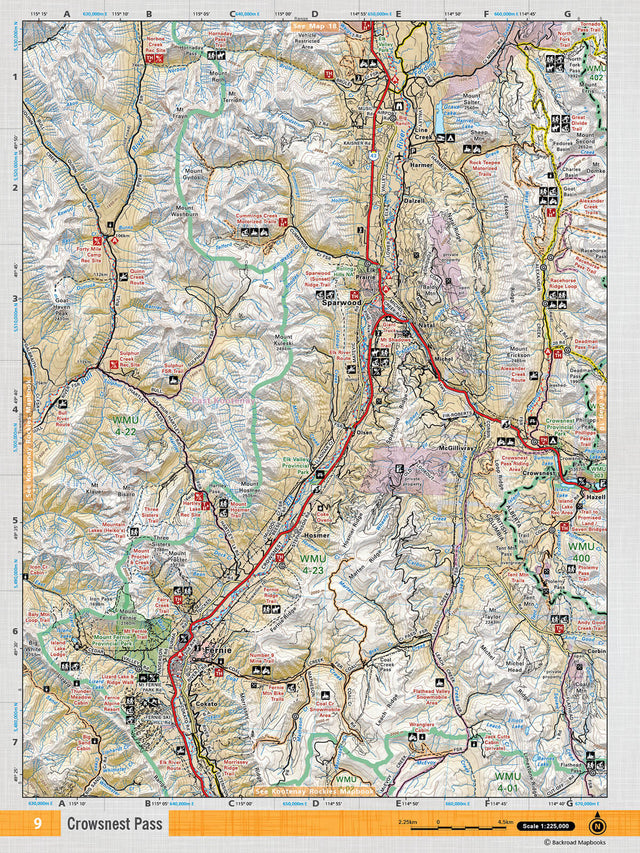 SOAB9 Wall Map - Crowsnest Pass - Backroad Maps
