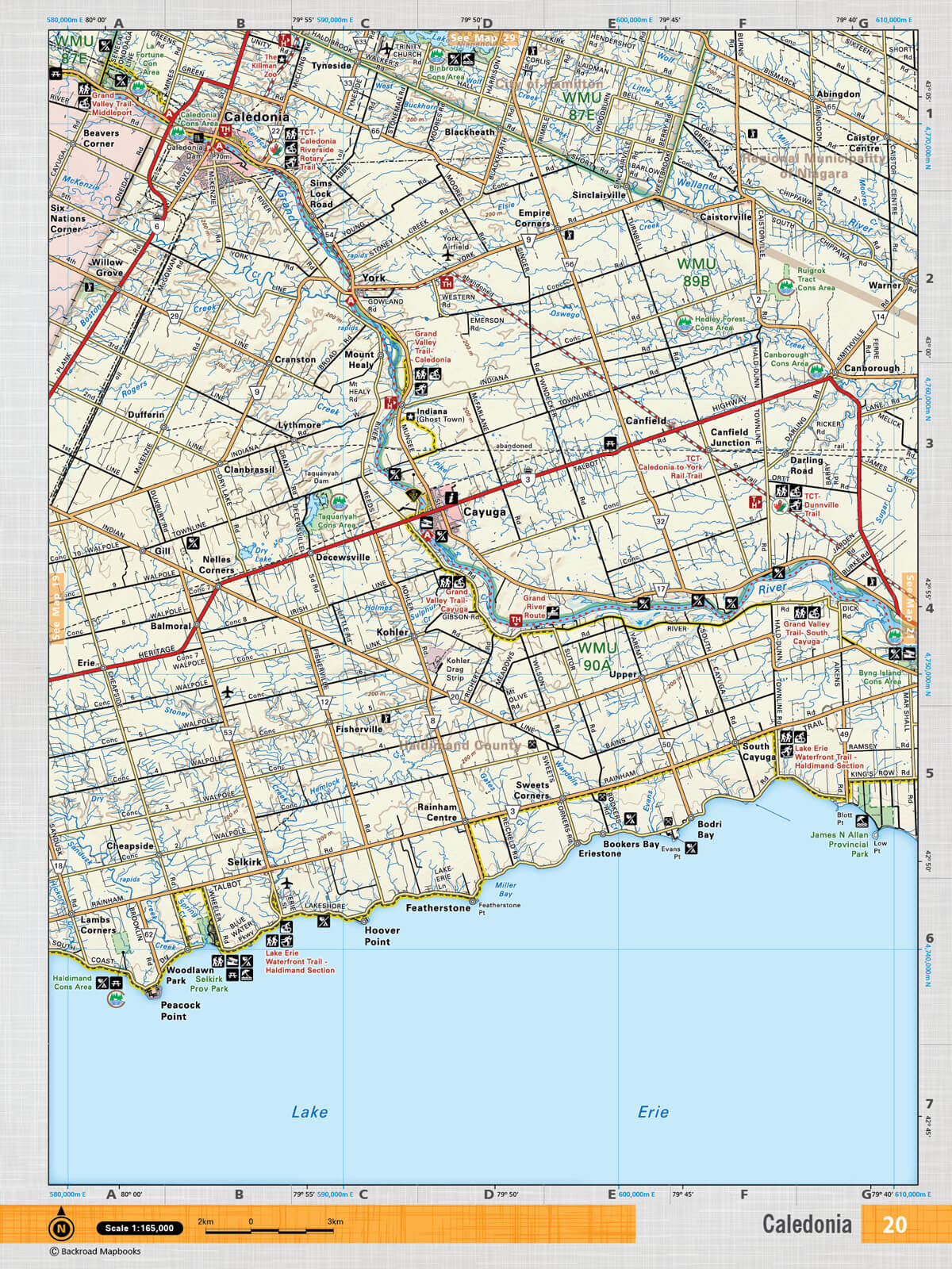 SOON20 Wall Map - Caledonia - Backroad Maps