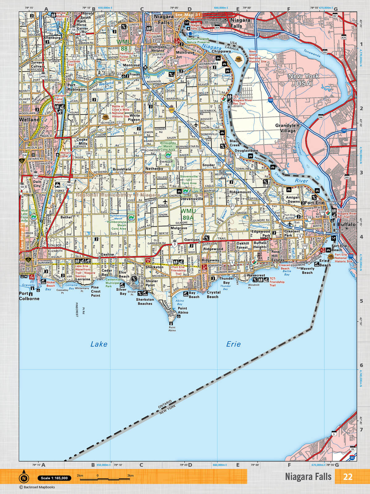 SOON22 Wall Map - Niagara Falls - Backroad Maps