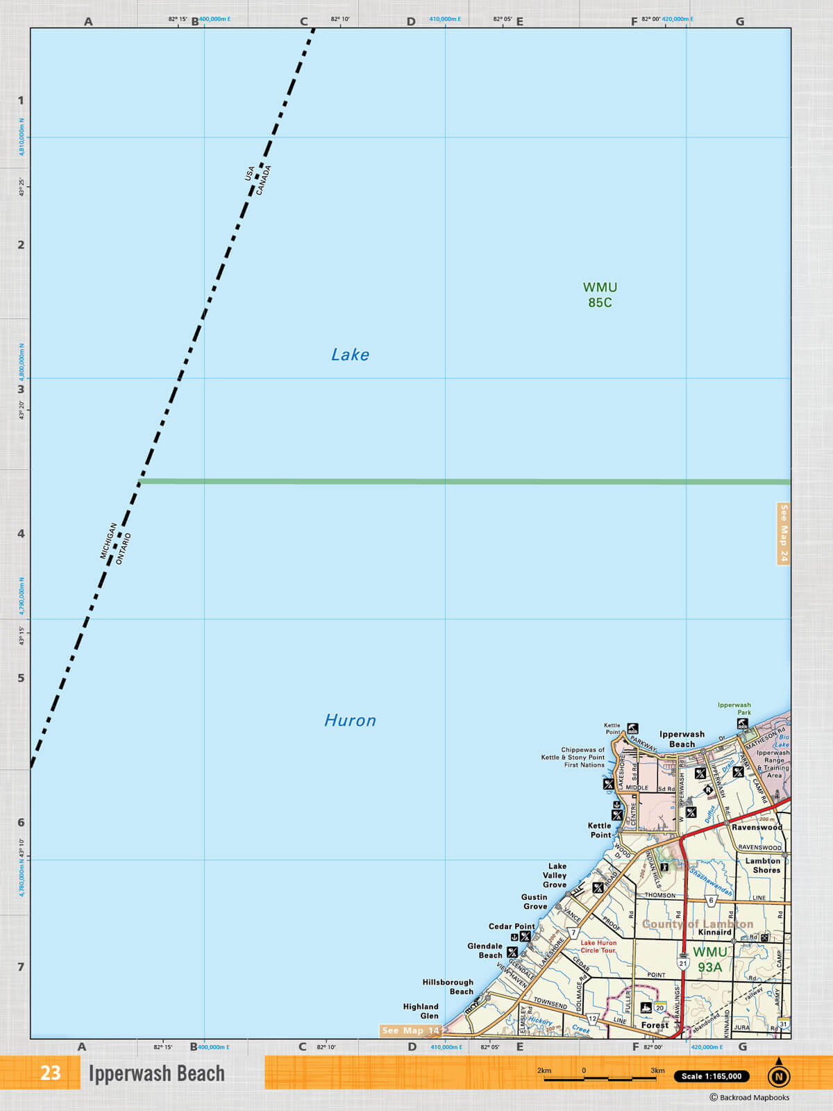 SOON23 TOPO Map - Ipperwash Beach - Backroad Maps