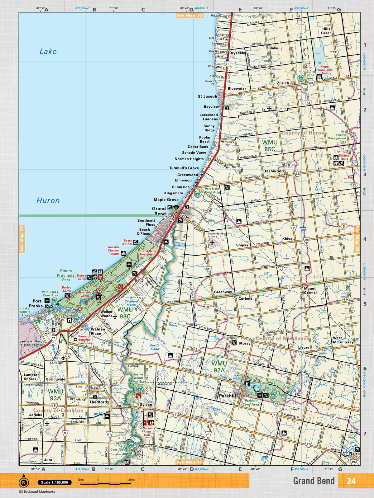SOON24 TOPO Map - Grand Bend - Backroad Maps