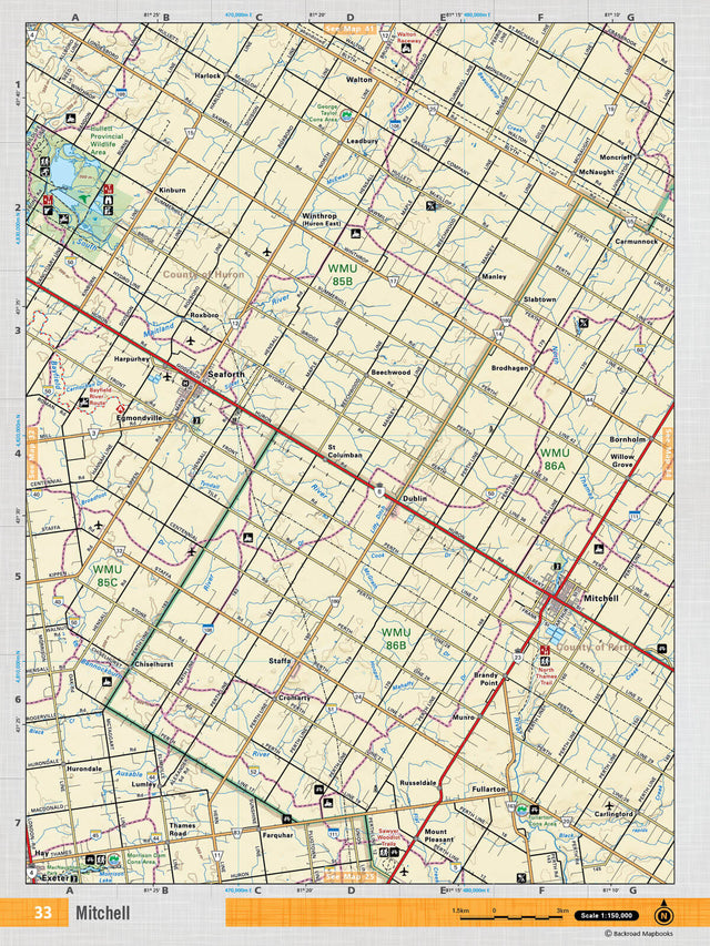 SOON33 Wall Map - Mitchell - Backroad Maps