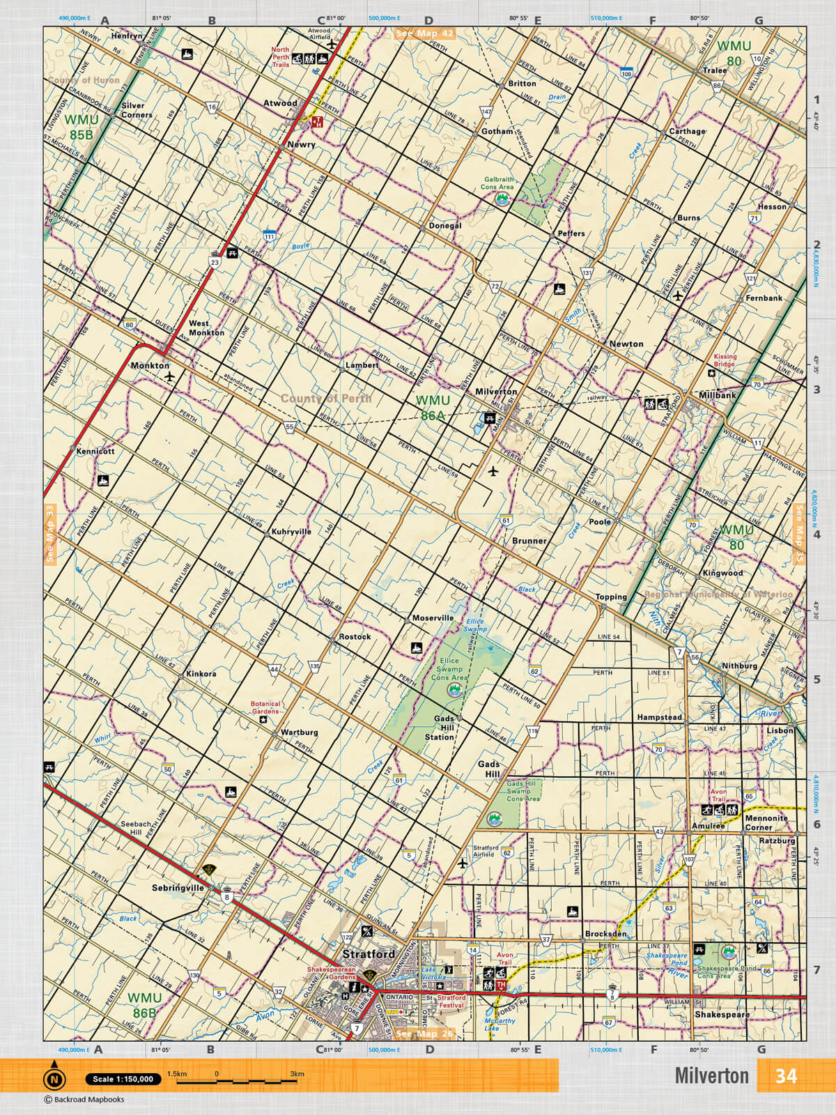 SOON34 TOPO Map - Milverton - Backroad Maps
