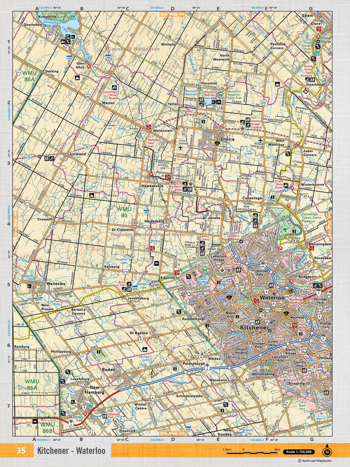 SOON35 TOPO Map - Kitchener - Waterloo - Backroad Maps