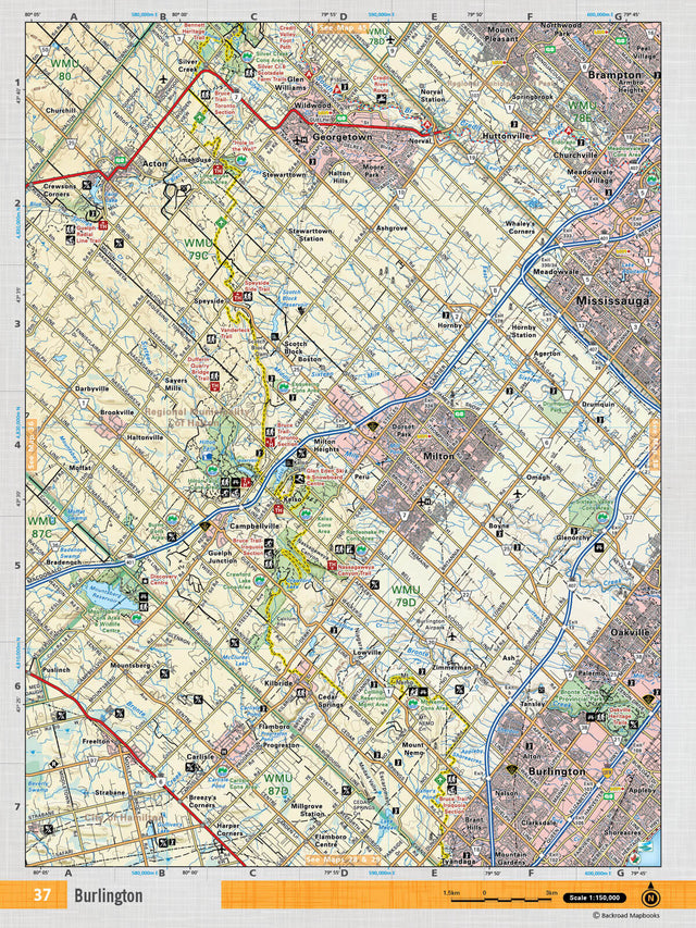 SOON37 Wall Map - Burlington - Backroad Maps