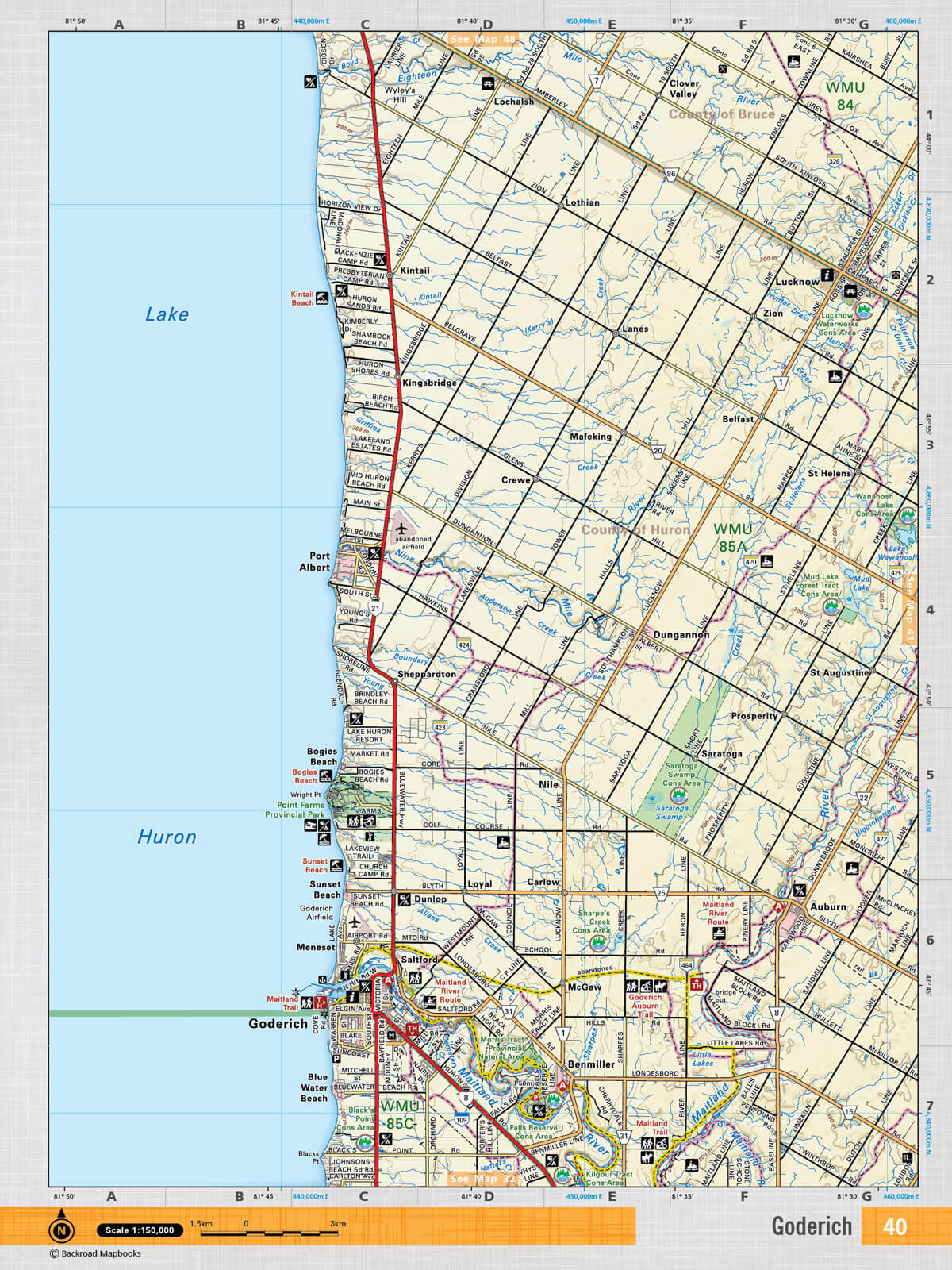 SOON40 Wall Map - Goderich - Backroad Maps