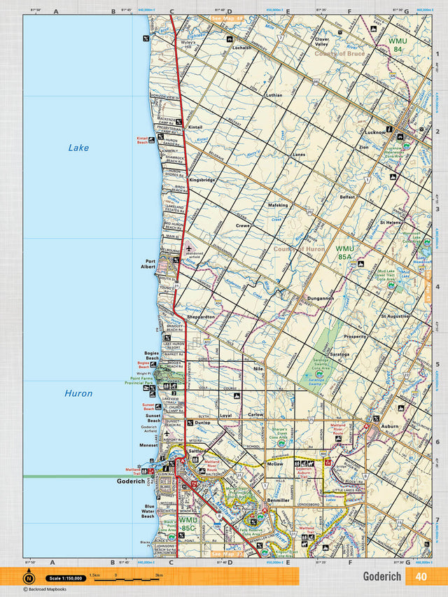 SOON40 Wall Map - Goderich - Backroad Maps