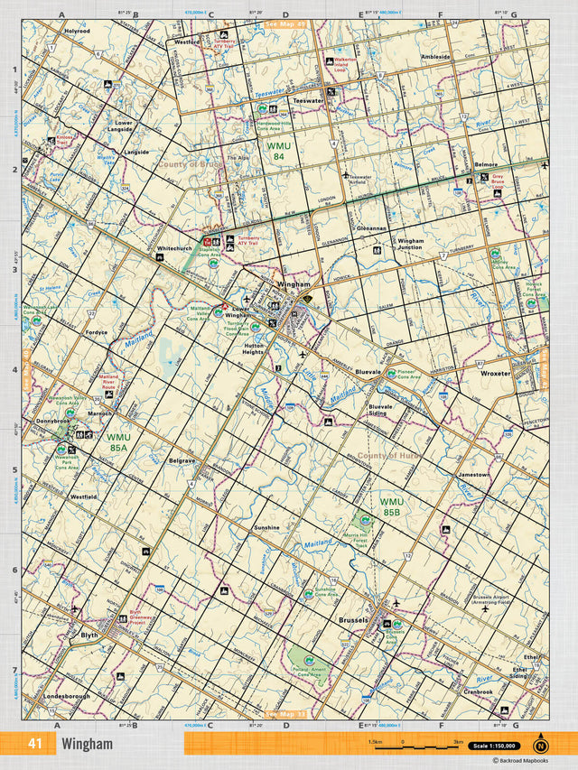 SOON41 Wall Map - Wingham - Backroad Maps