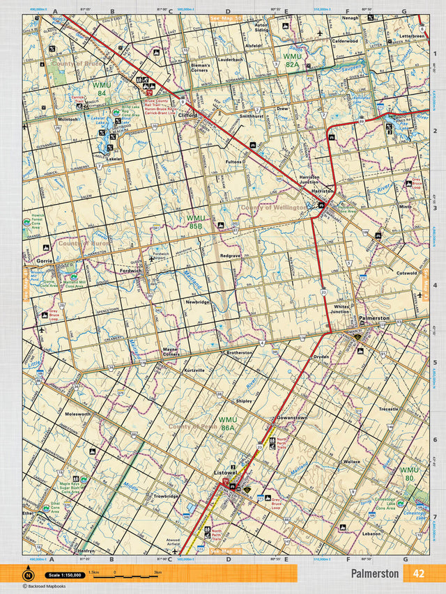 SOON42 Wall Map - Palmerston - Backroad Maps