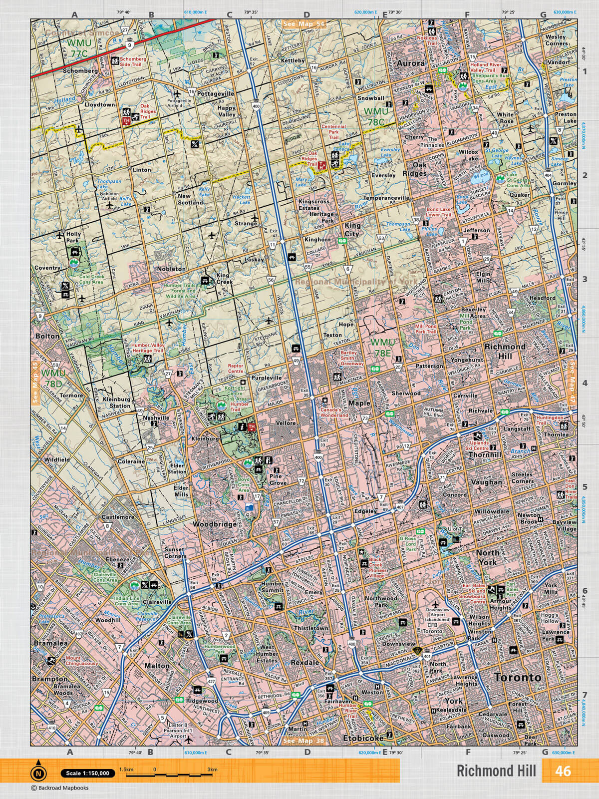 SOON46 Wall Map - Richmond Hill - Backroad Maps