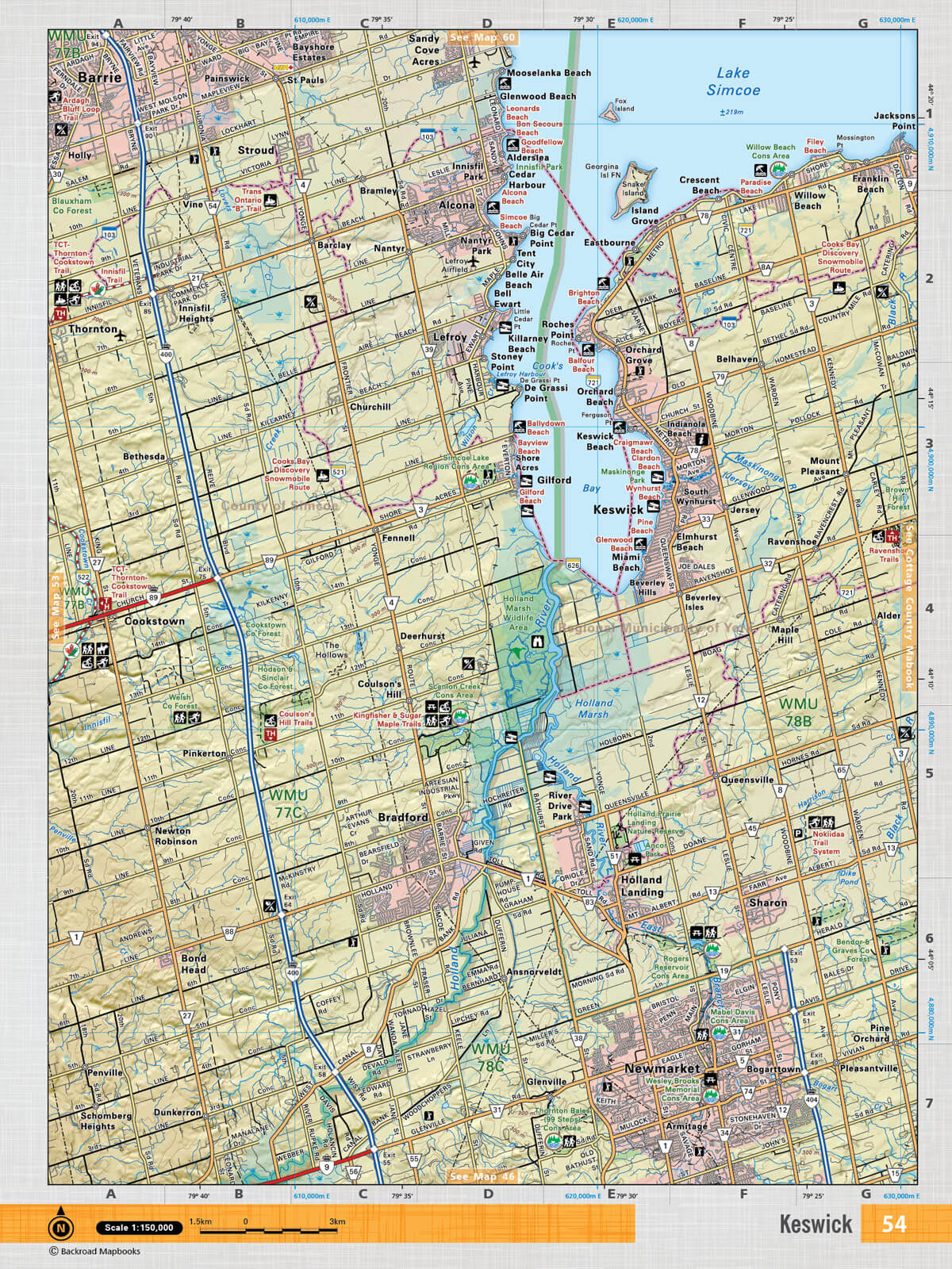 SOON54 Wall Map - Keswick - Backroad Maps