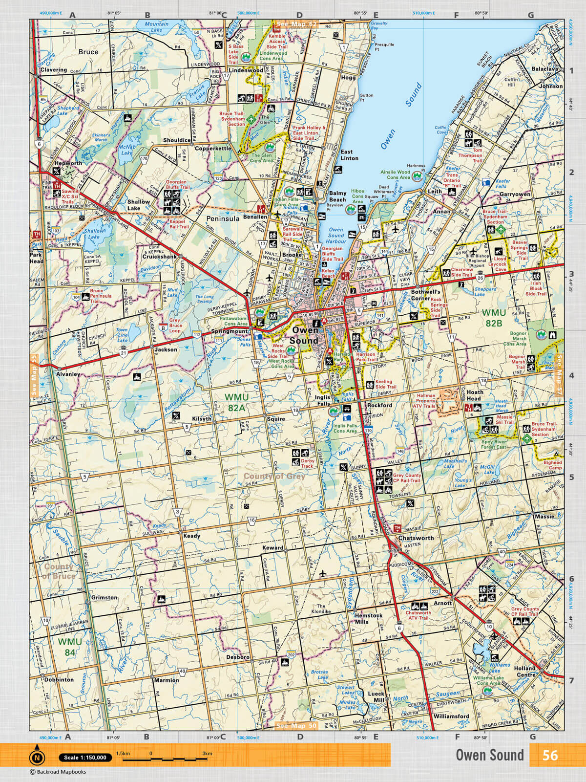 SOON56 TOPO Map - Owen Sound - Backroad Maps