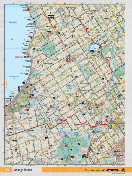 SOON59 Wall Map - Wasaga Beach - Backroad Maps