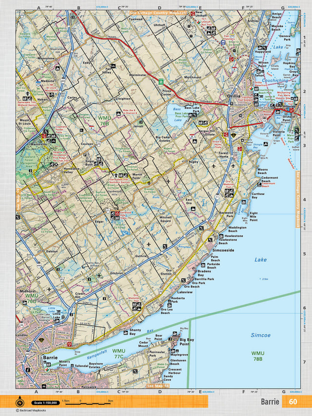 SOON60 Wall Map - Barrie - Backroad Maps