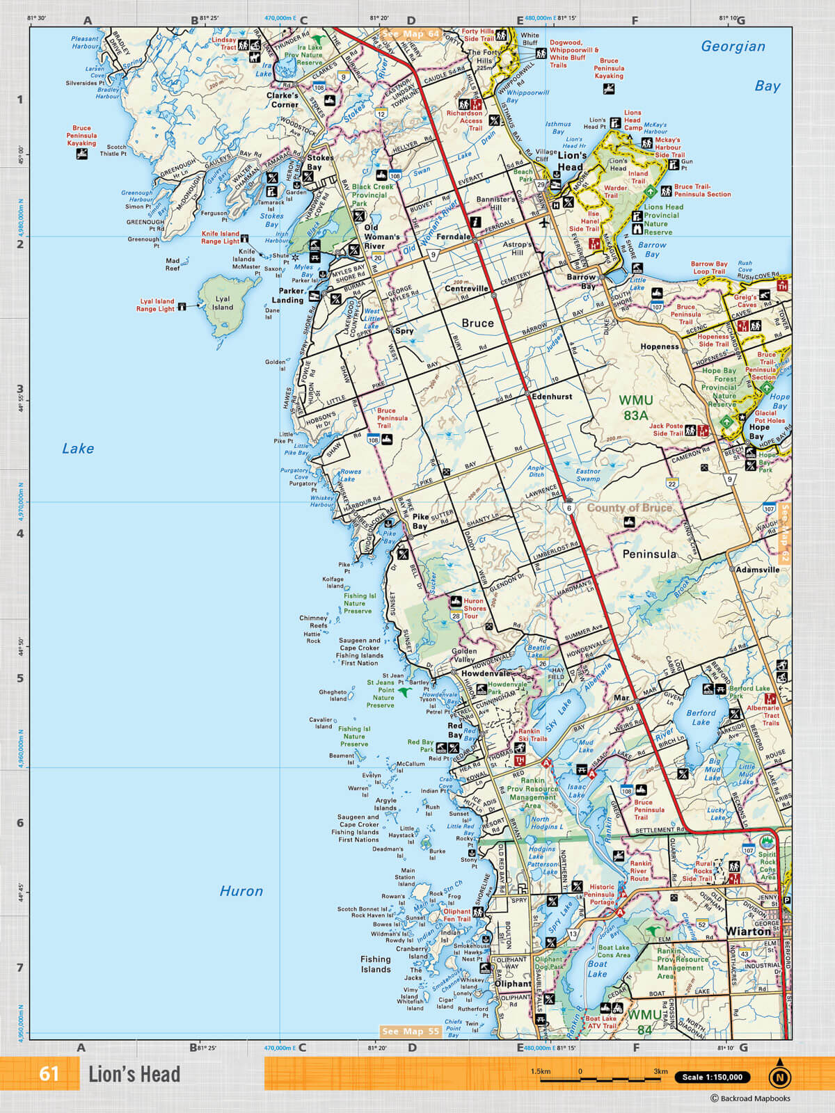 SOON61 TOPO Map - Lion's Head - Backroad Maps