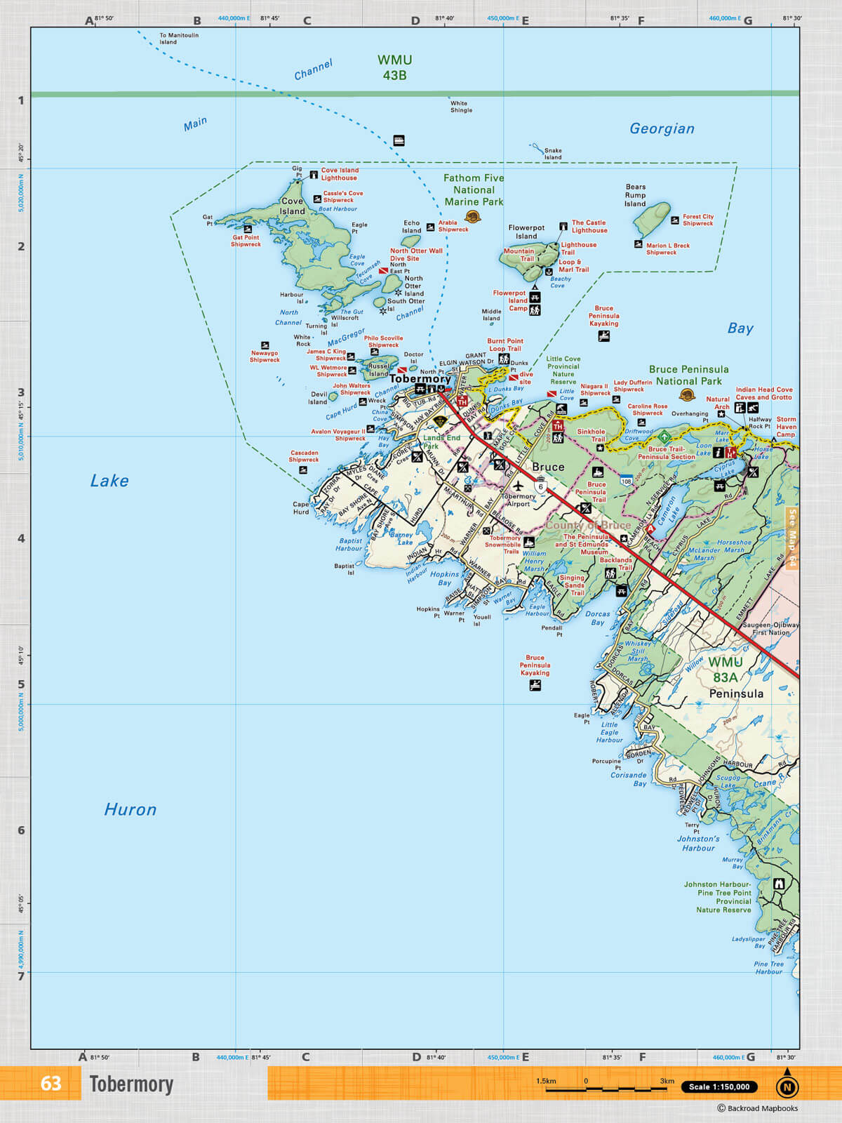 SOON63 TOPO Map - Tobermory - Backroad Maps