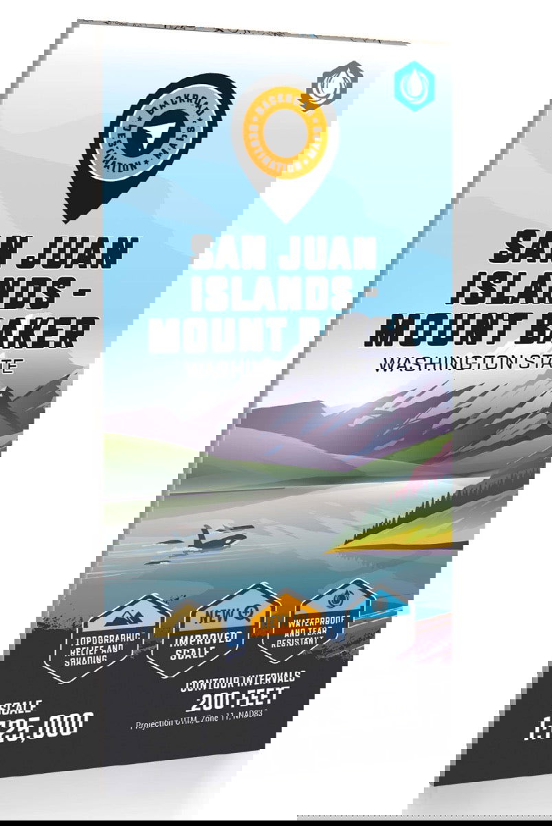 San Juan Islands & Mount Baker, Washington State - Destination Map - Backroad Maps