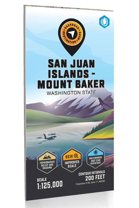 San Juan Islands & Mount Baker, Washington State - Destination Map - Backroad Maps