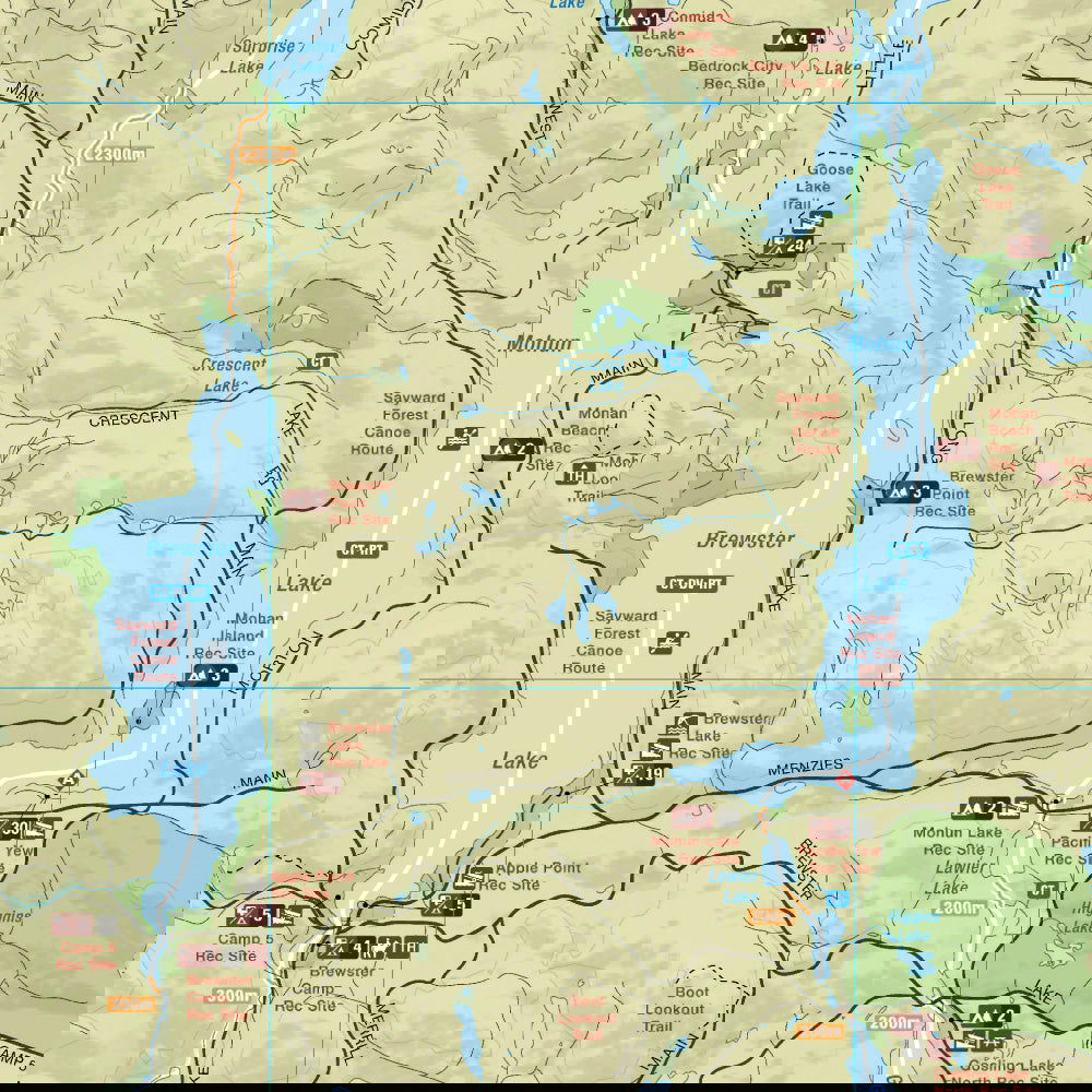 Sayward Forest Canoe Route BC - Destination Map - Backroad Maps