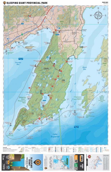 Sleeping Giant Provincial Park Ontario - Park Map - Backroad Maps